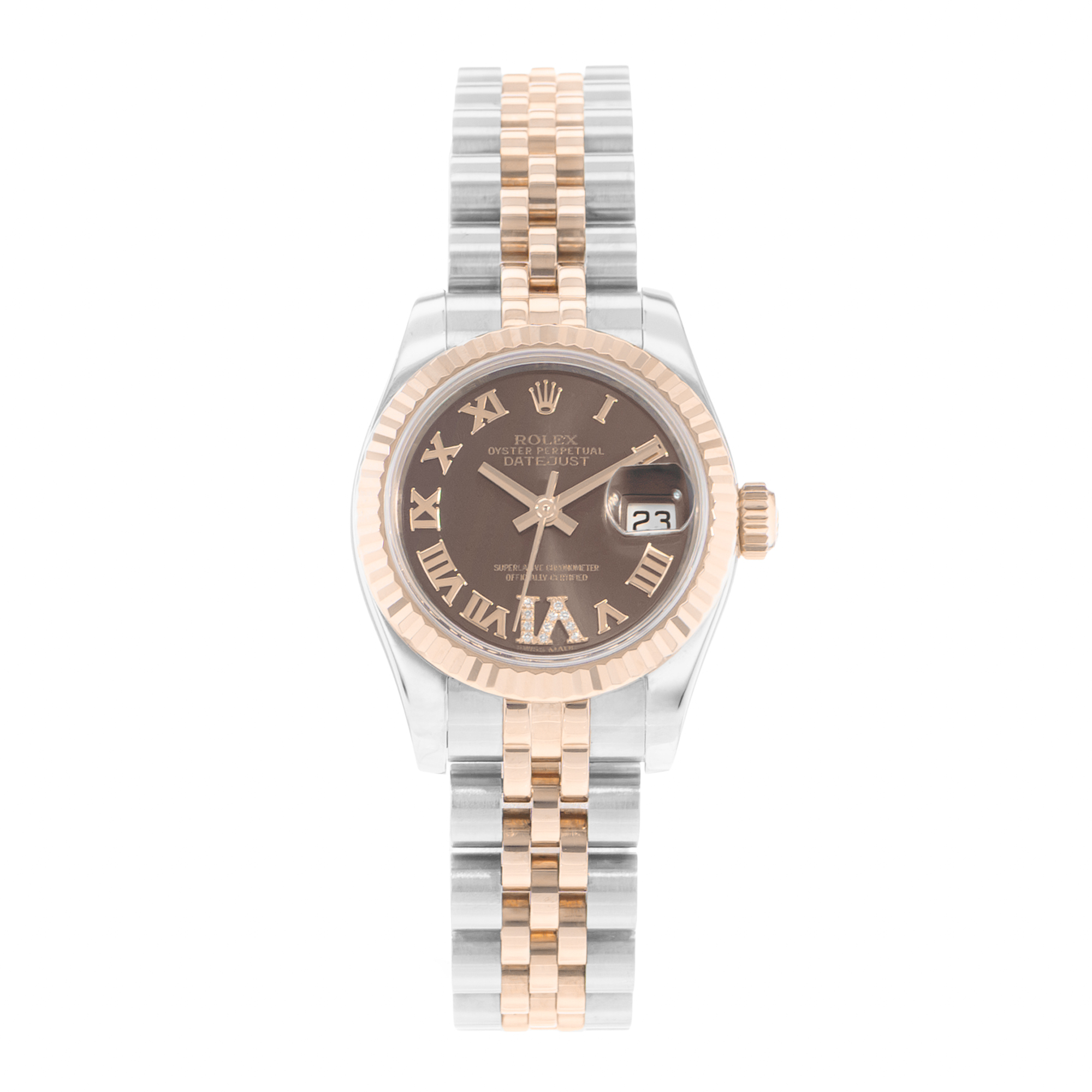 Rolex Datejust 26 179171 Chocolate Steel Rose Gold Automatic Ladies Watch Card thumbnail 2