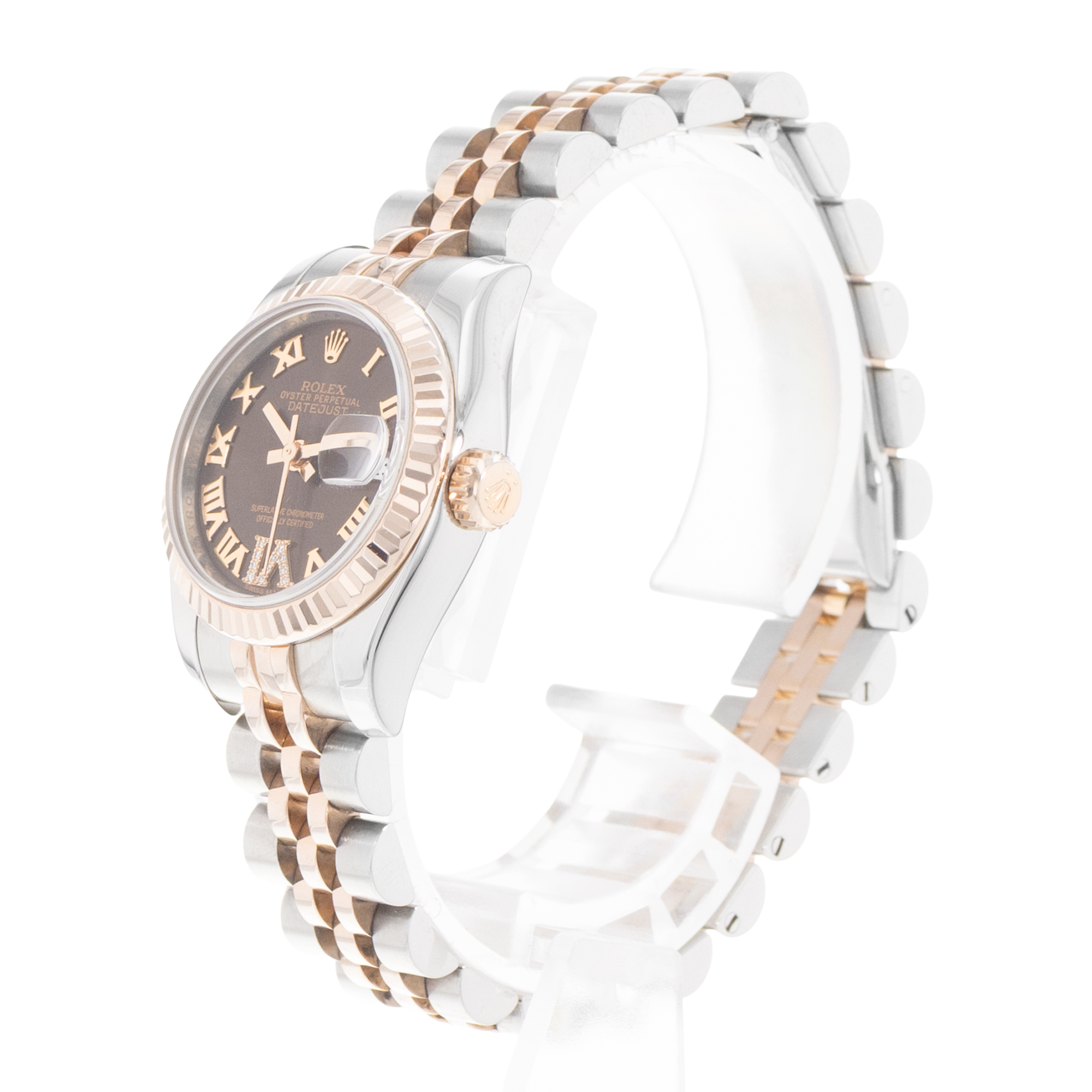 Rolex Datejust 26 179171 Chocolate Steel Rose Gold Automatic Ladies Watch Card thumbnail 5