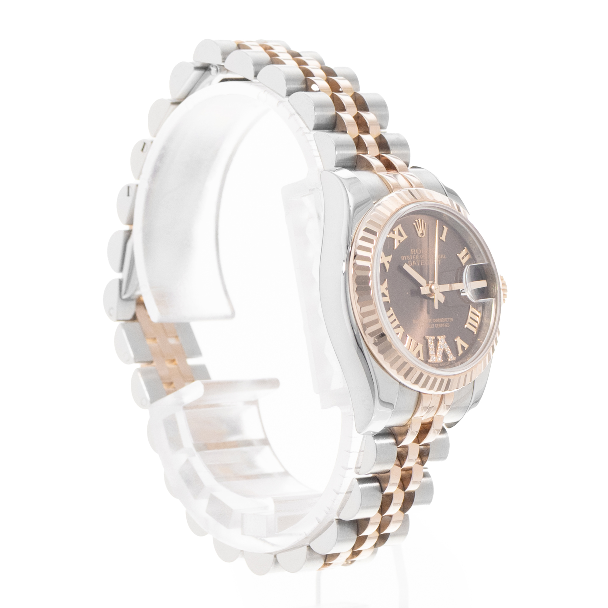 Rolex Datejust 26 179171 Chocolate Steel Rose Gold Automatic Ladies Watch Card thumbnail 6