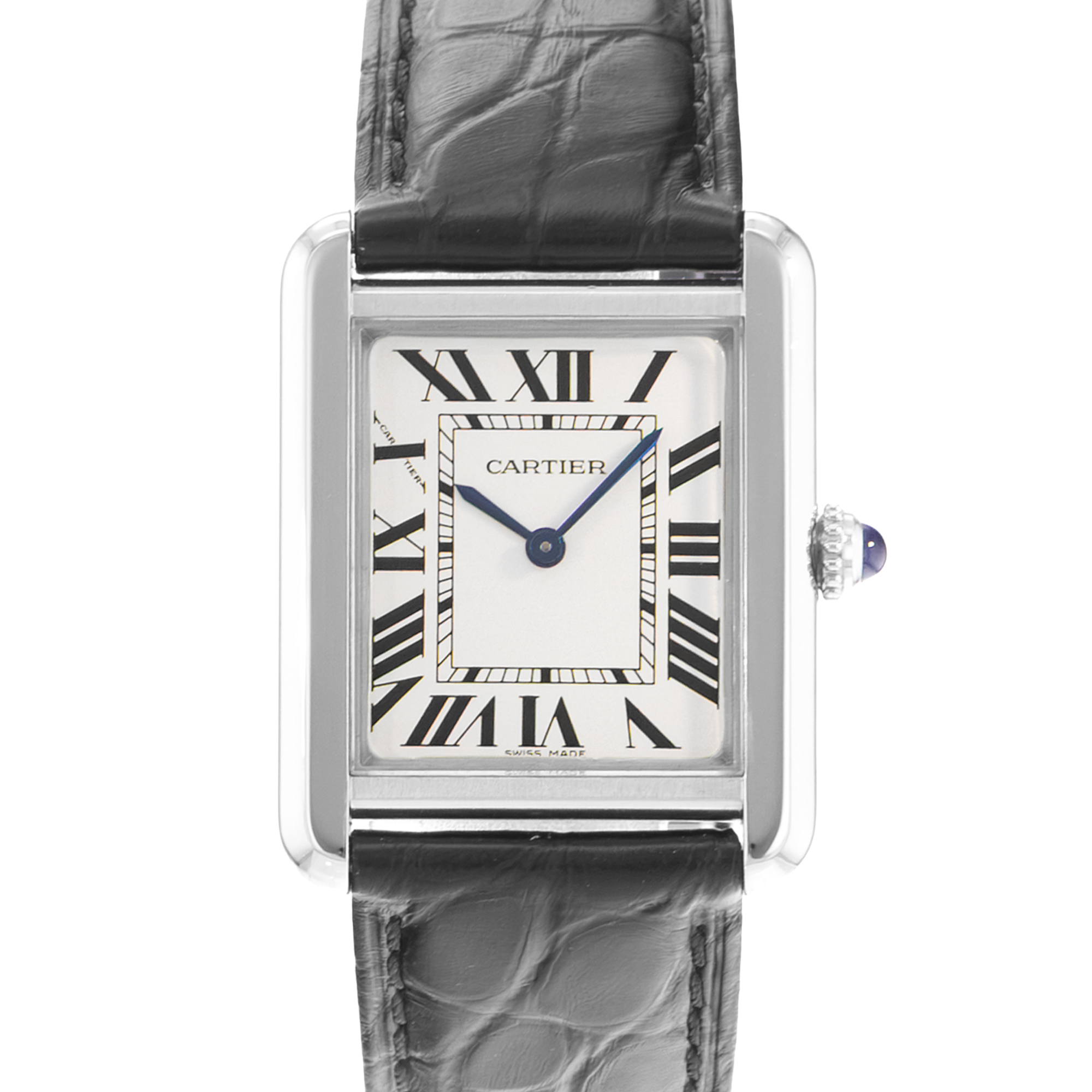 Cartier Tank Solo W1018255 2716 23mm Small Silver Steel Ladies Watch thumbnail 1