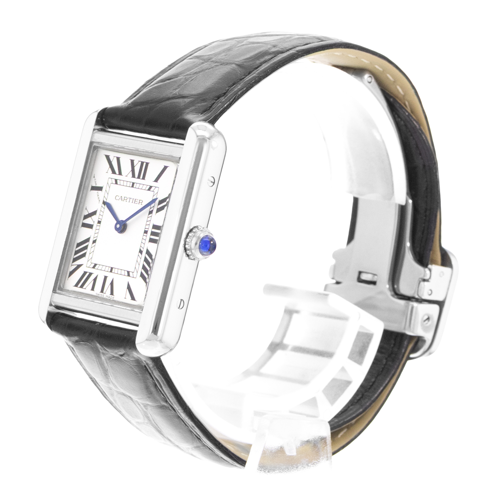 Cartier Tank Solo W1018255 2716 23mm Small Silver Steel Ladies Watch thumbnail 4