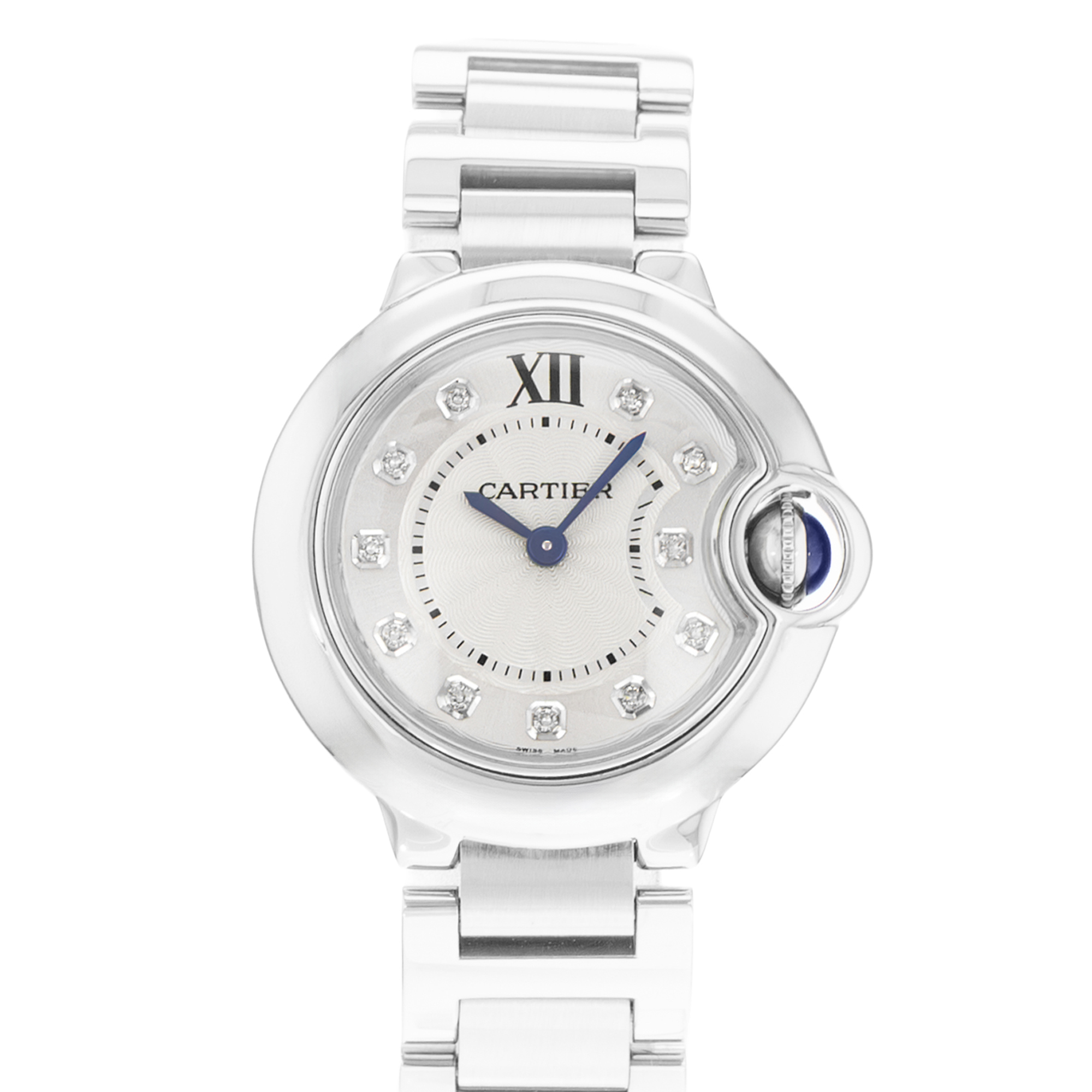 Cartier Ballon Bleu 28mm WE902073 3009 Factory Diamond Silver Steel Ladies Watch thumbnail 1