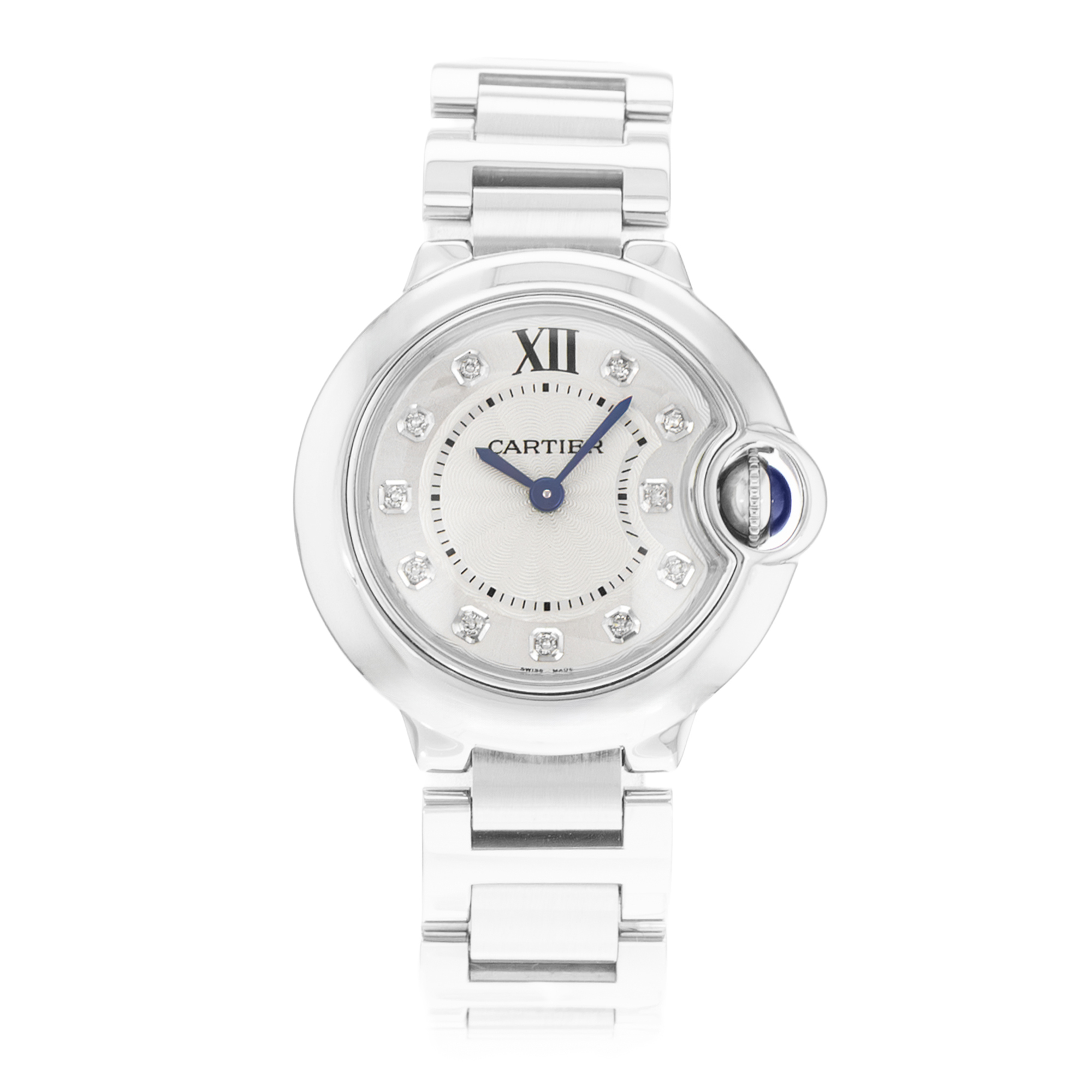 Cartier Ballon Bleu 28mm WE902073 3009 Factory Diamond Silver Steel Ladies Watch thumbnail 2