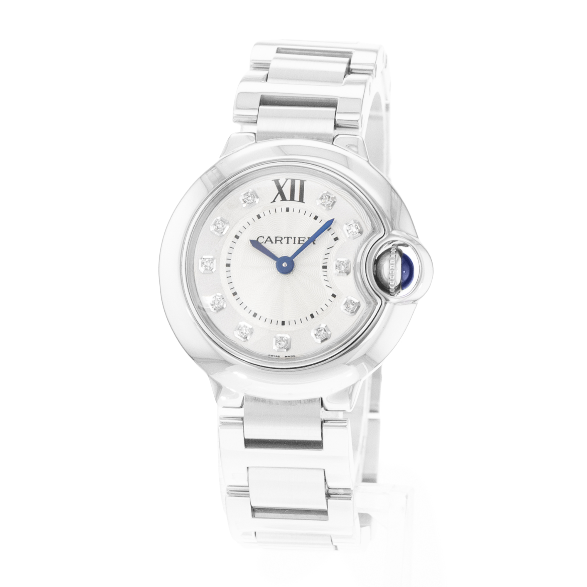 Cartier Ballon Bleu 28mm WE902073 3009 Factory Diamond Silver Steel Ladies Watch thumbnail 3