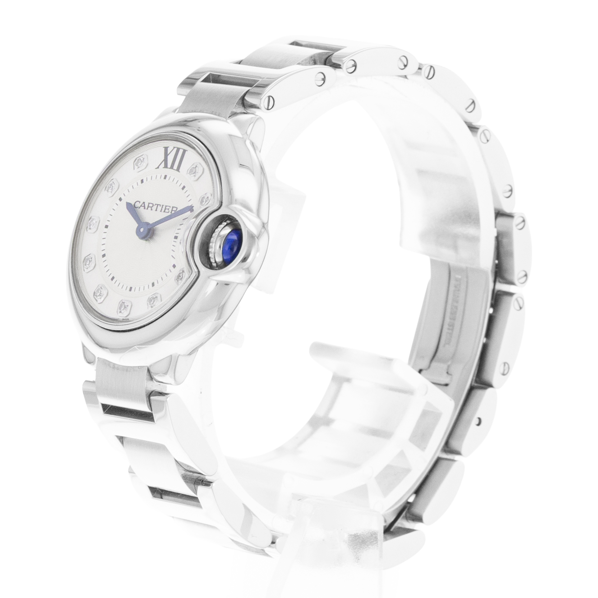 Cartier Ballon Bleu 28mm WE902073 3009 Factory Diamond Silver Steel Ladies Watch thumbnail 4