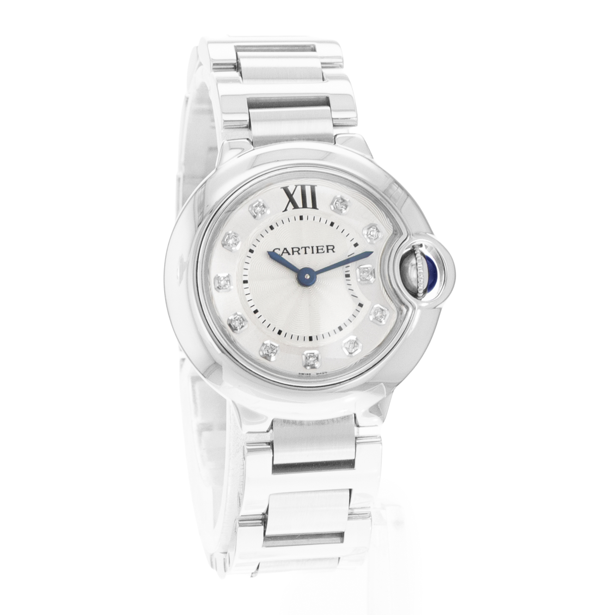 Cartier Ballon Bleu 28mm WE902073 3009 Factory Diamond Silver Steel Ladies Watch thumbnail 6