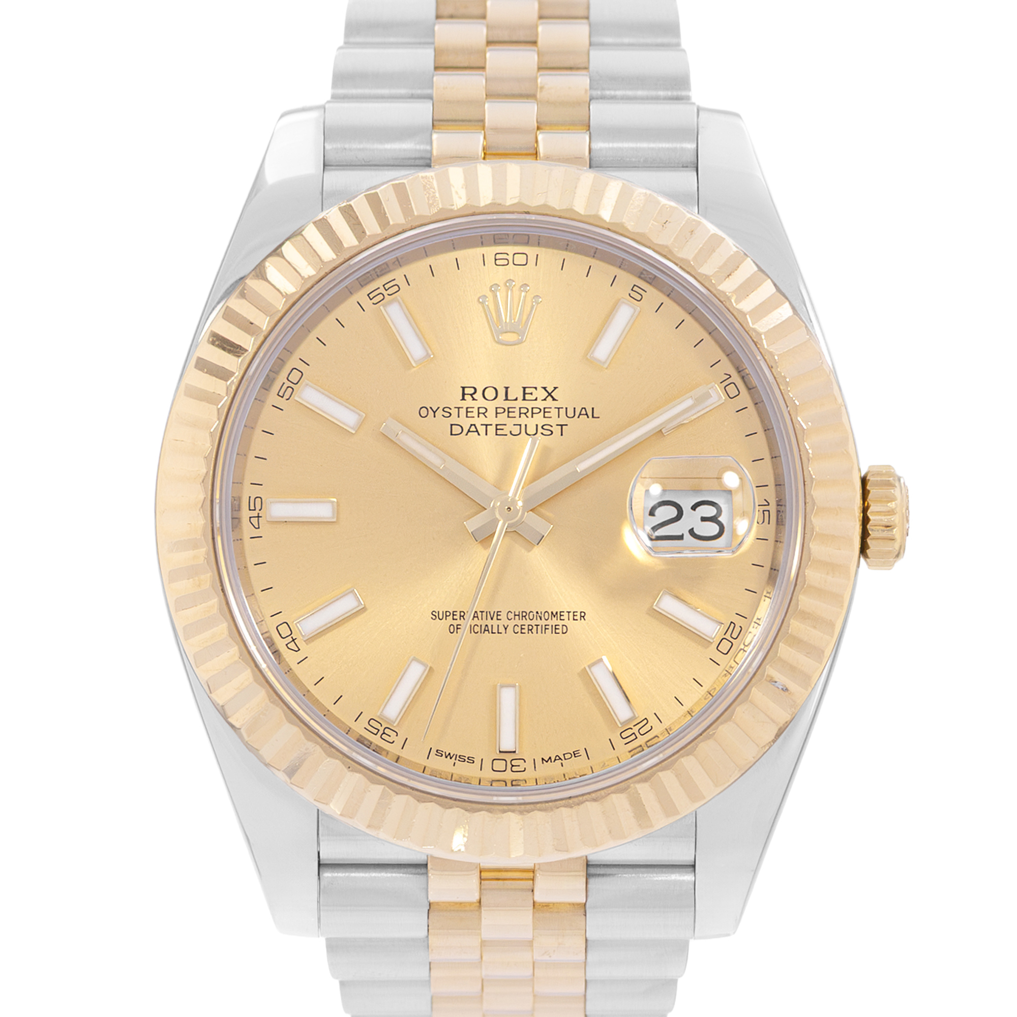 Rolex Datejust 41 126333 Champagne Index Yellow Gold Jubilee Mens Watch 2017 thumbnail 1