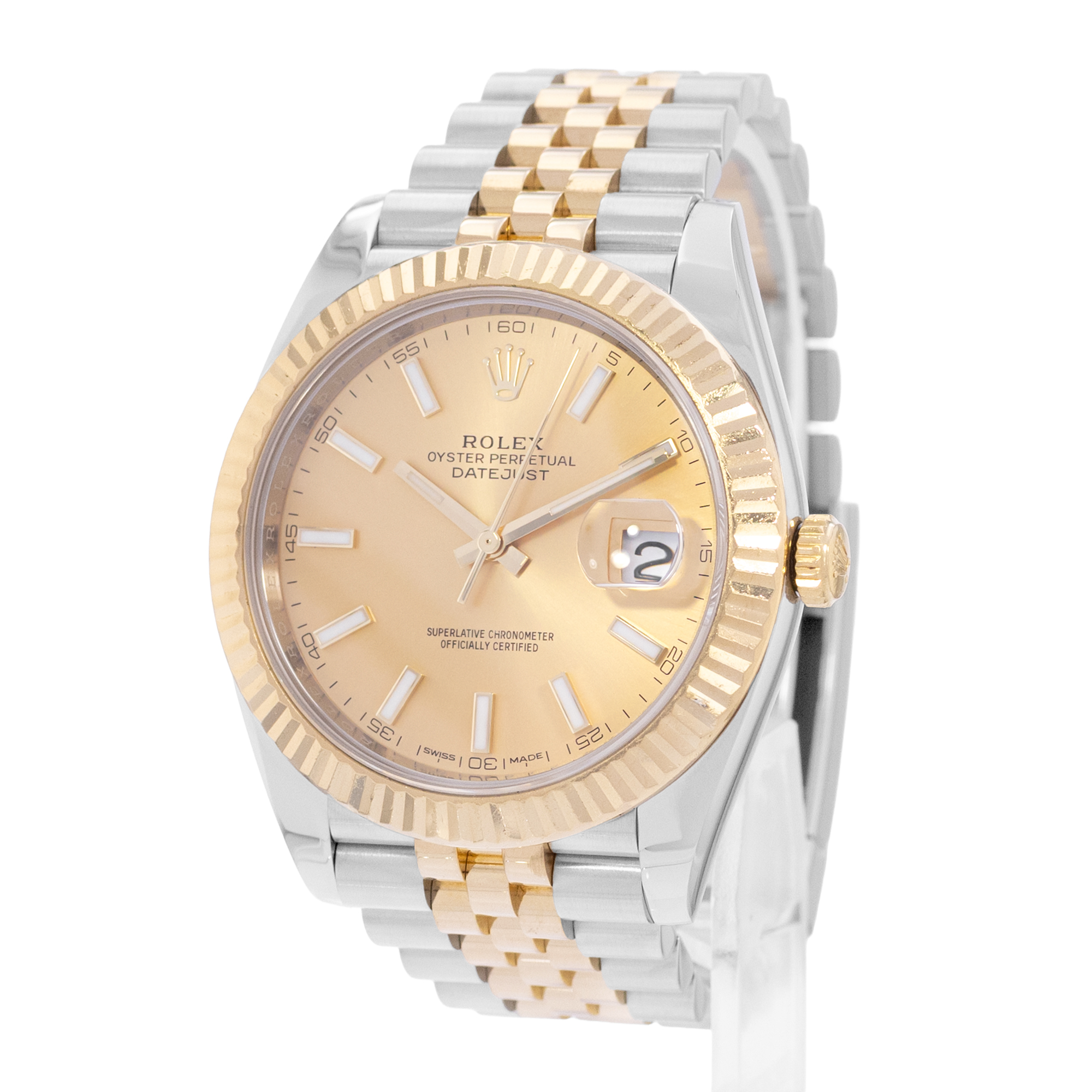 Rolex Datejust 41 126333 Champagne Index Yellow Gold Jubilee Mens Watch 2017 thumbnail 3