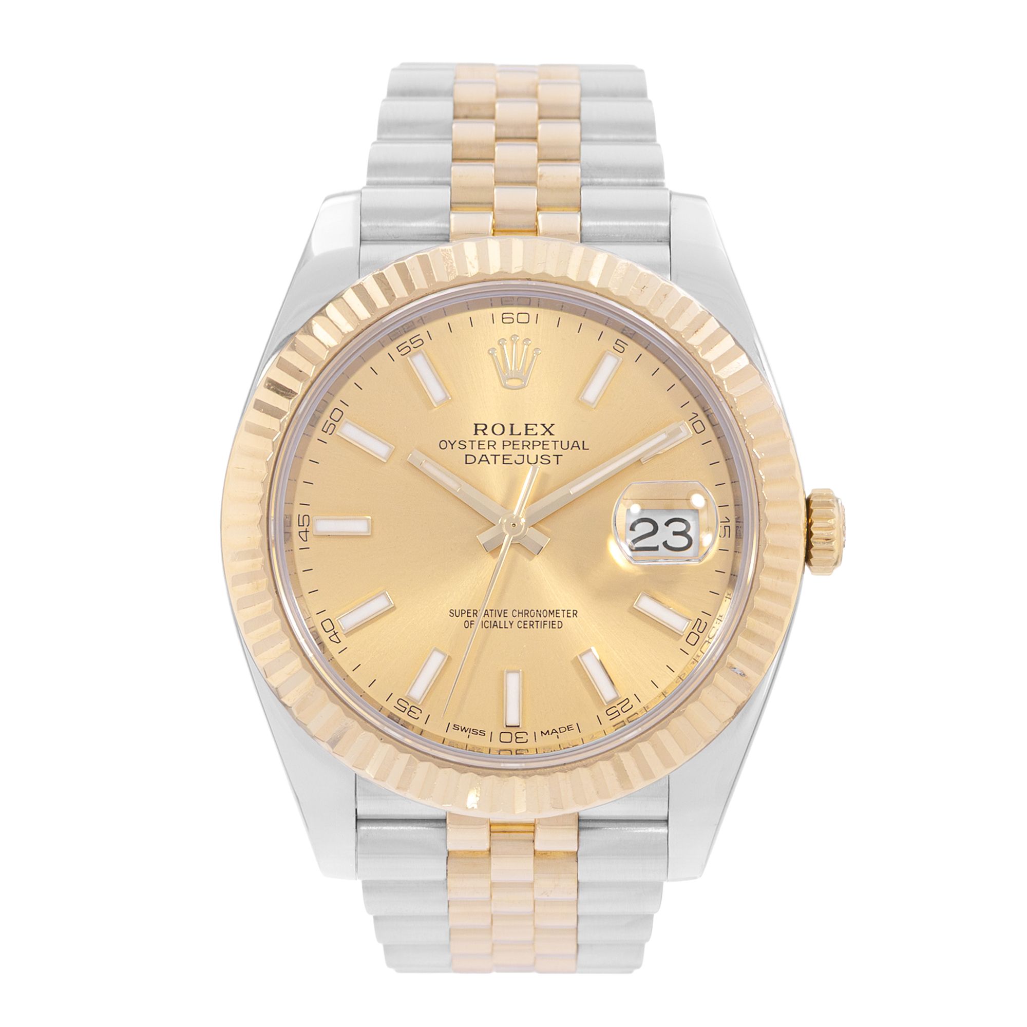 Rolex Datejust 41 126333 Champagne Index Yellow Gold Jubilee Mens Watch 2017 thumbnail 2