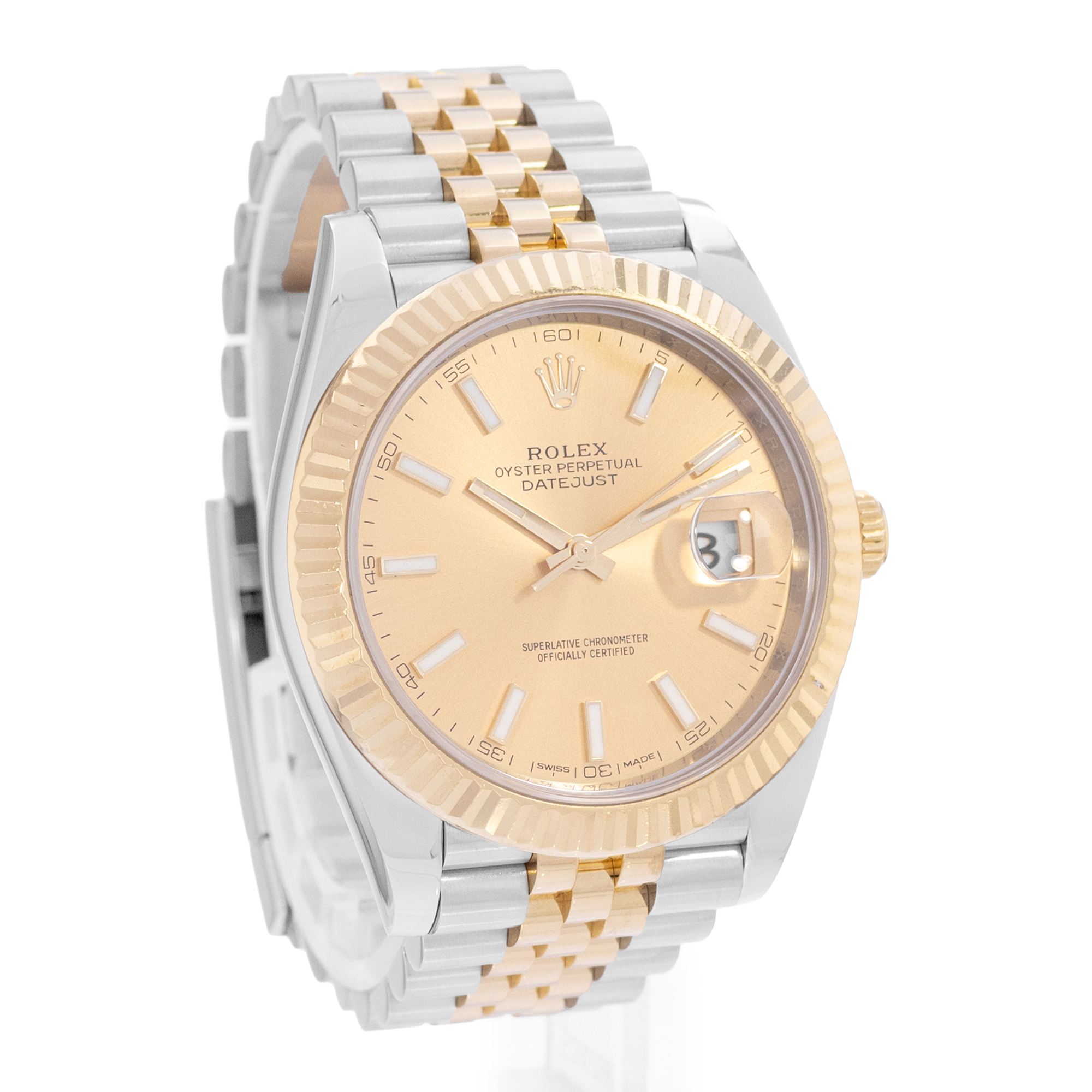 Rolex Datejust 41 126333 Champagne Index Yellow Gold Jubilee Mens Watch 2017 thumbnail 6