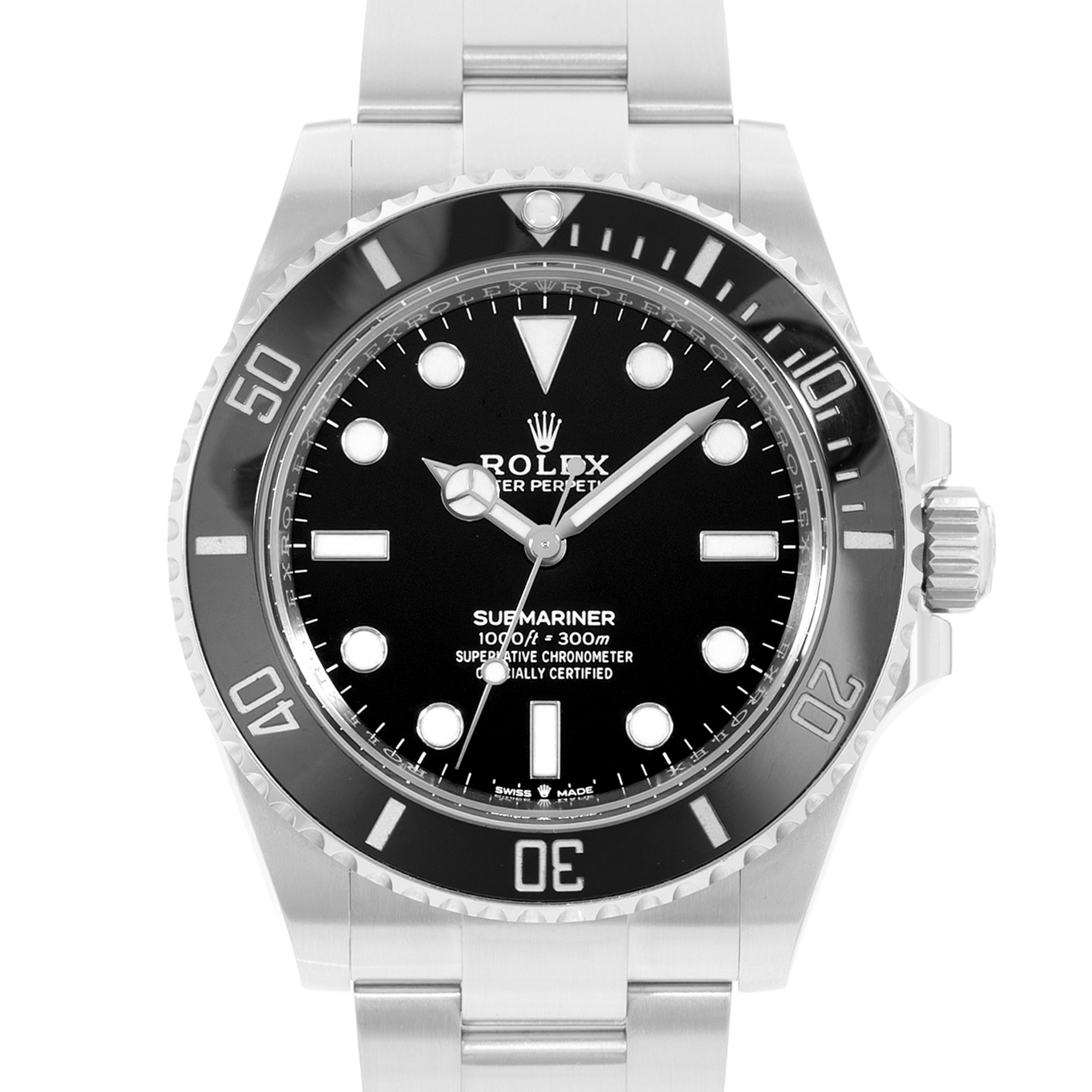 Rolex Submariner No Date 124060 Black Ceramic Steel Oyster Mens Watch Card thumbnail 1