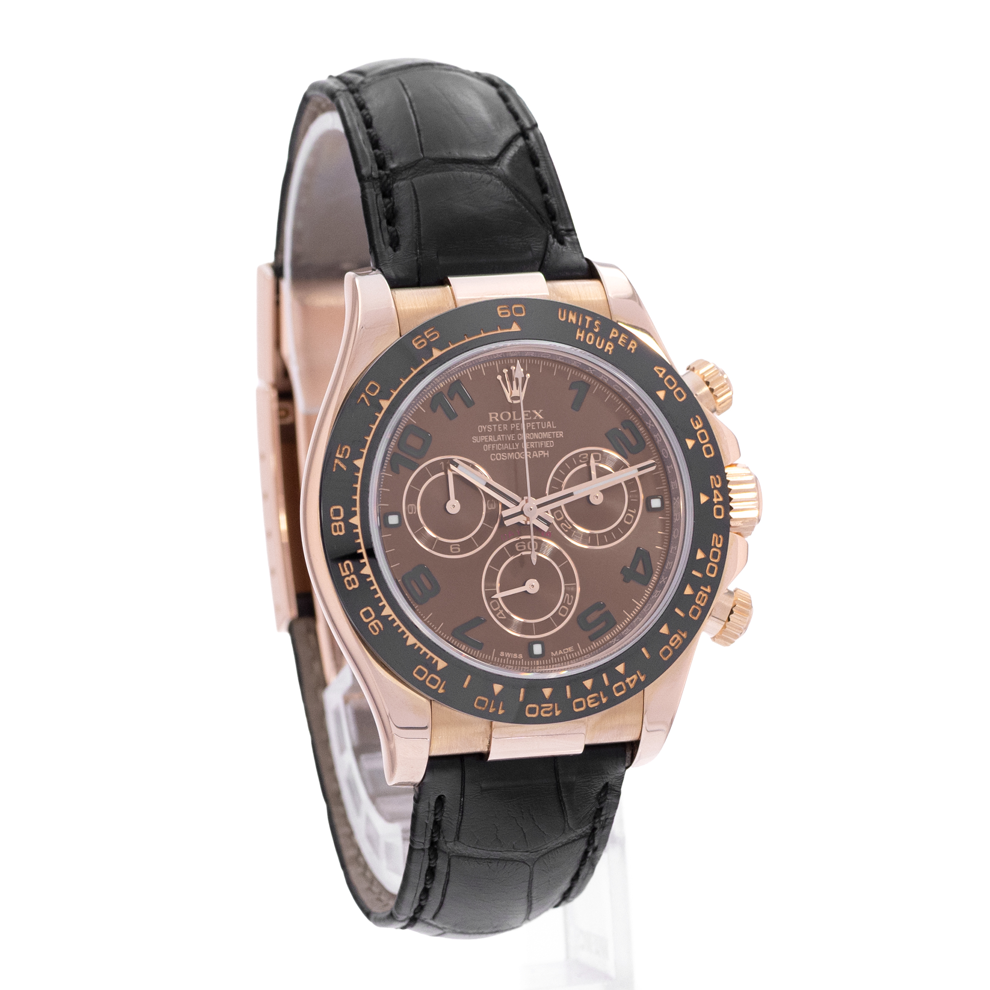 Rolex Daytona 116515 Chocolate Chronograph 18k Rose Gold Box Papers 2010 thumbnail 7