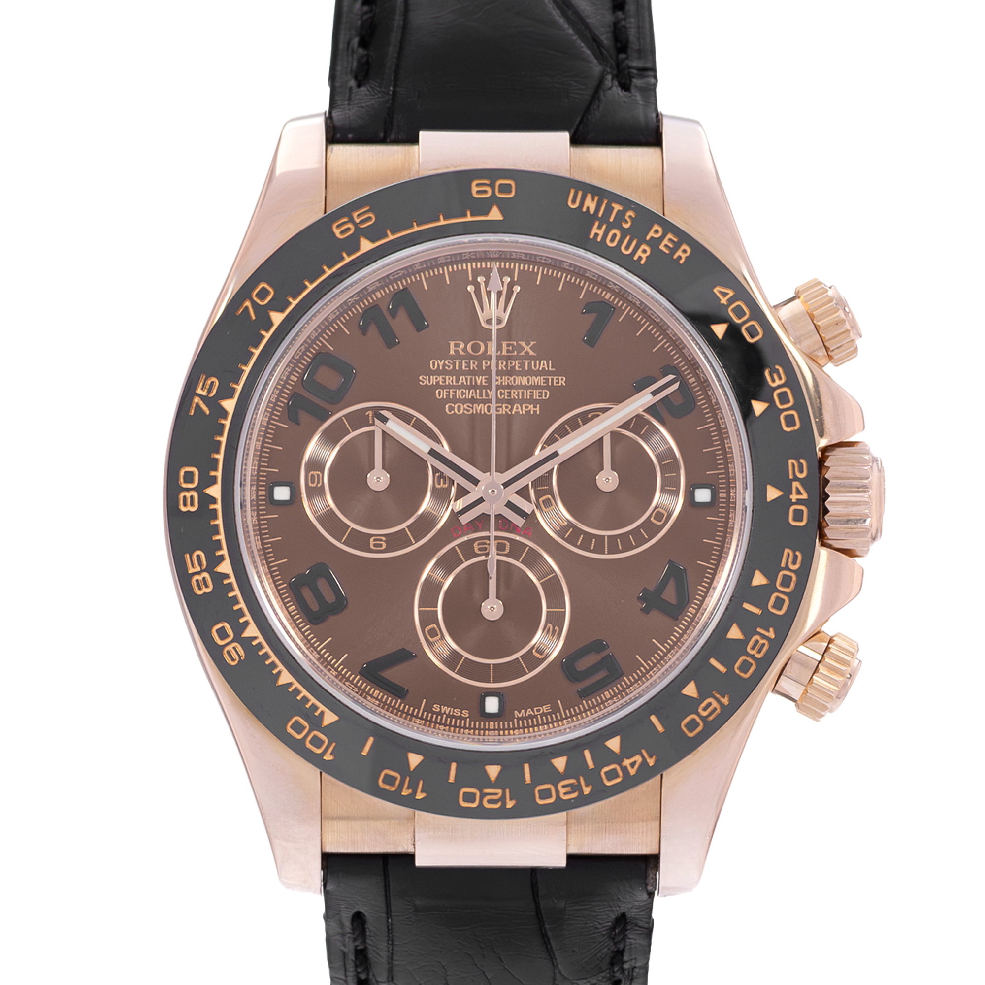 Rolex Daytona 116515 Chocolate Chronograph 18k Rose Gold Box Papers 2010 thumbnail 1