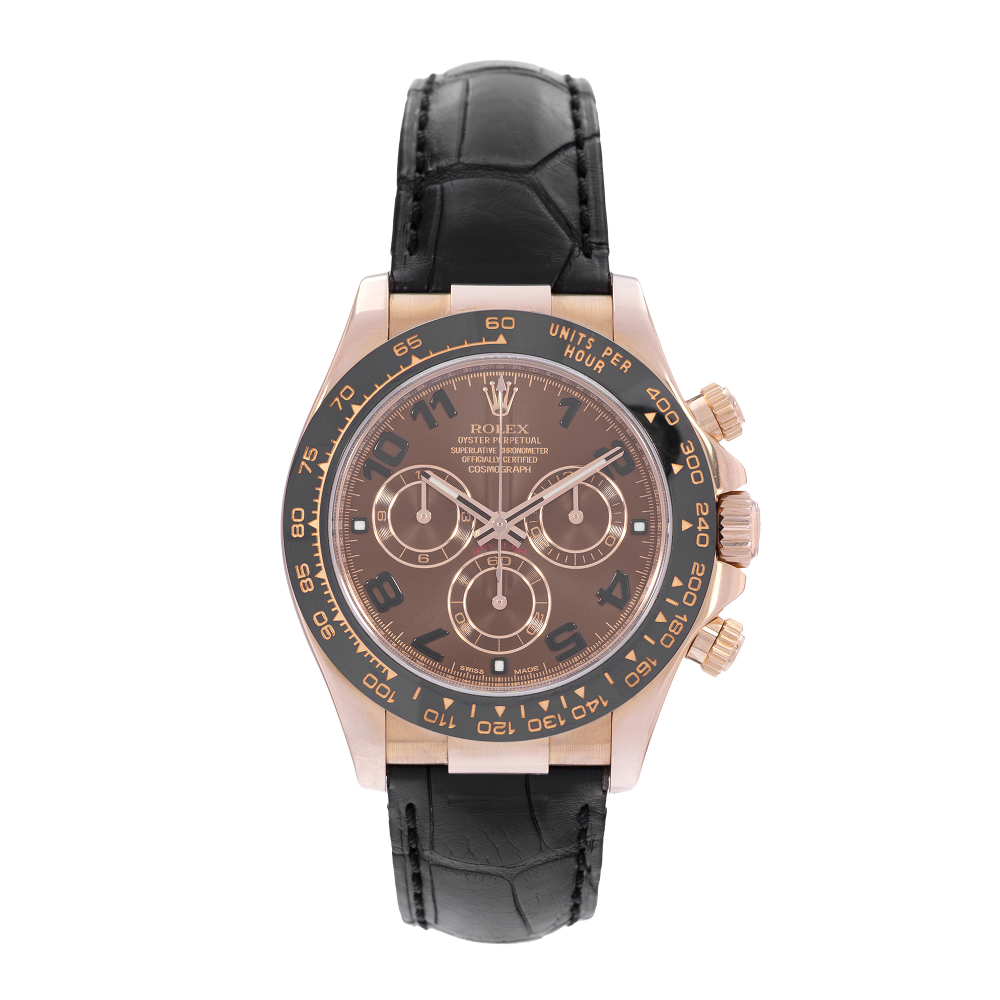 Rolex Daytona 116515 Chocolate Chronograph 18k Rose Gold Box Papers 2010 thumbnail 2