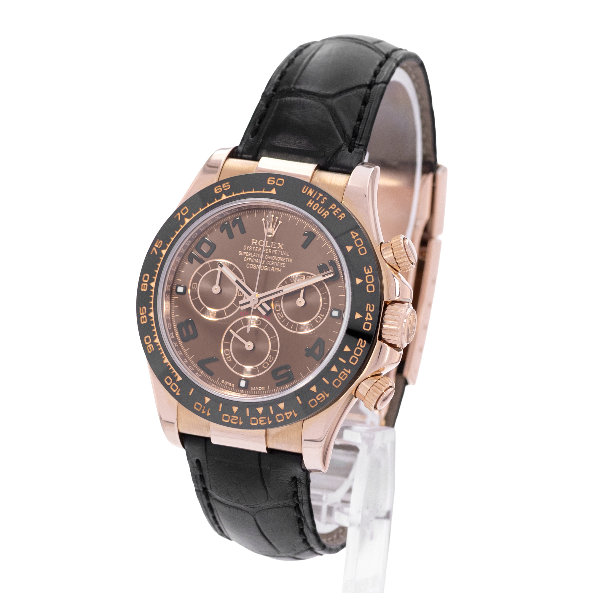 Rolex Daytona 116515 Chocolate Chronograph 18k Rose Gold Box Papers 2010 thumbnail 4