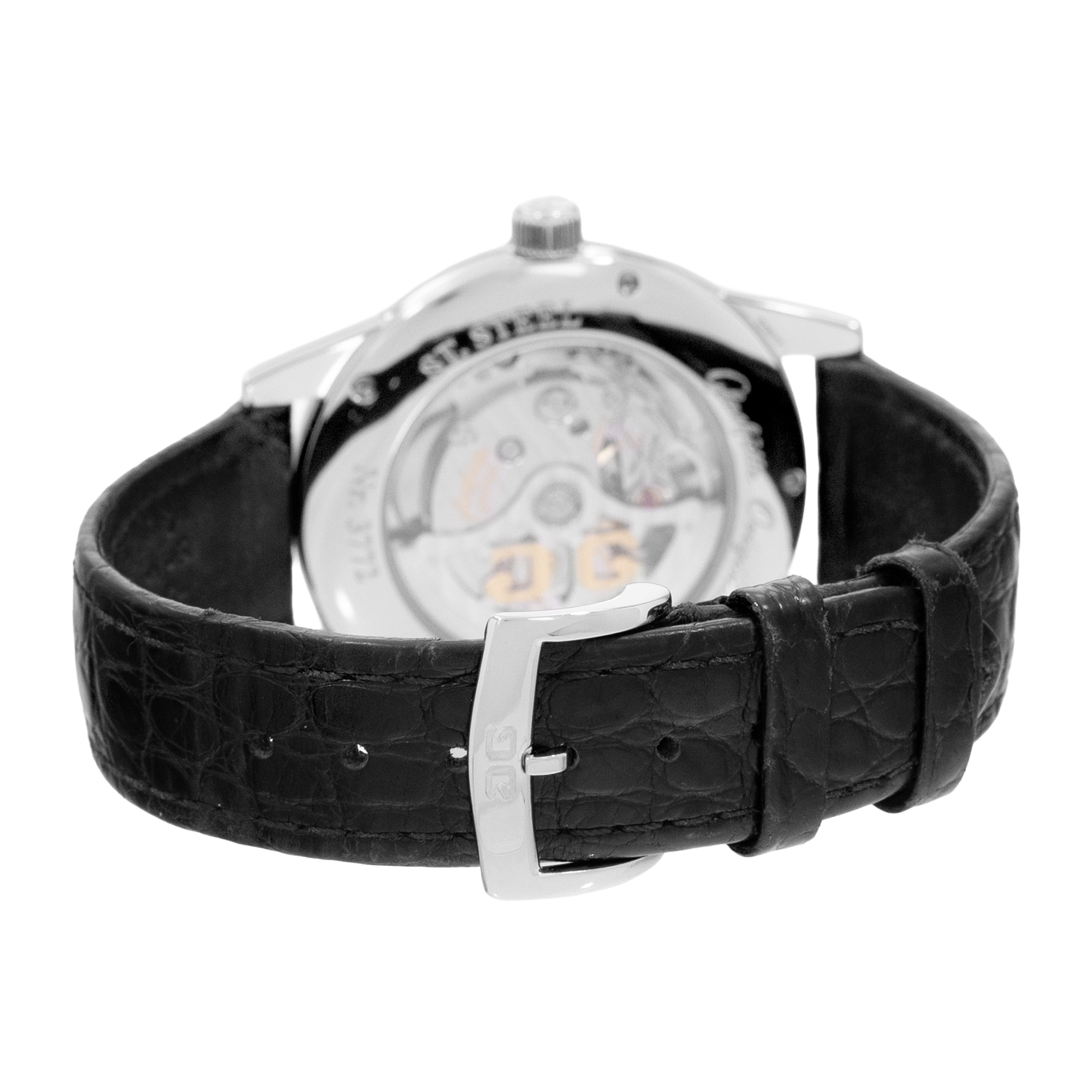 Glashutte Original Senator Hand Date 1-39-58-01-02-04 Black Steel Mens Watch thumbnail 8