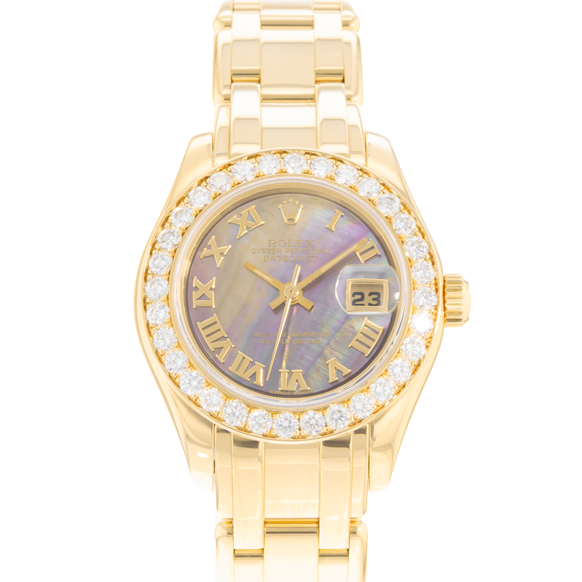 Rolex Pearlmaster 80298 29mm Mop Diamonds Yellow Gold Ladies Watch thumbnail 1
