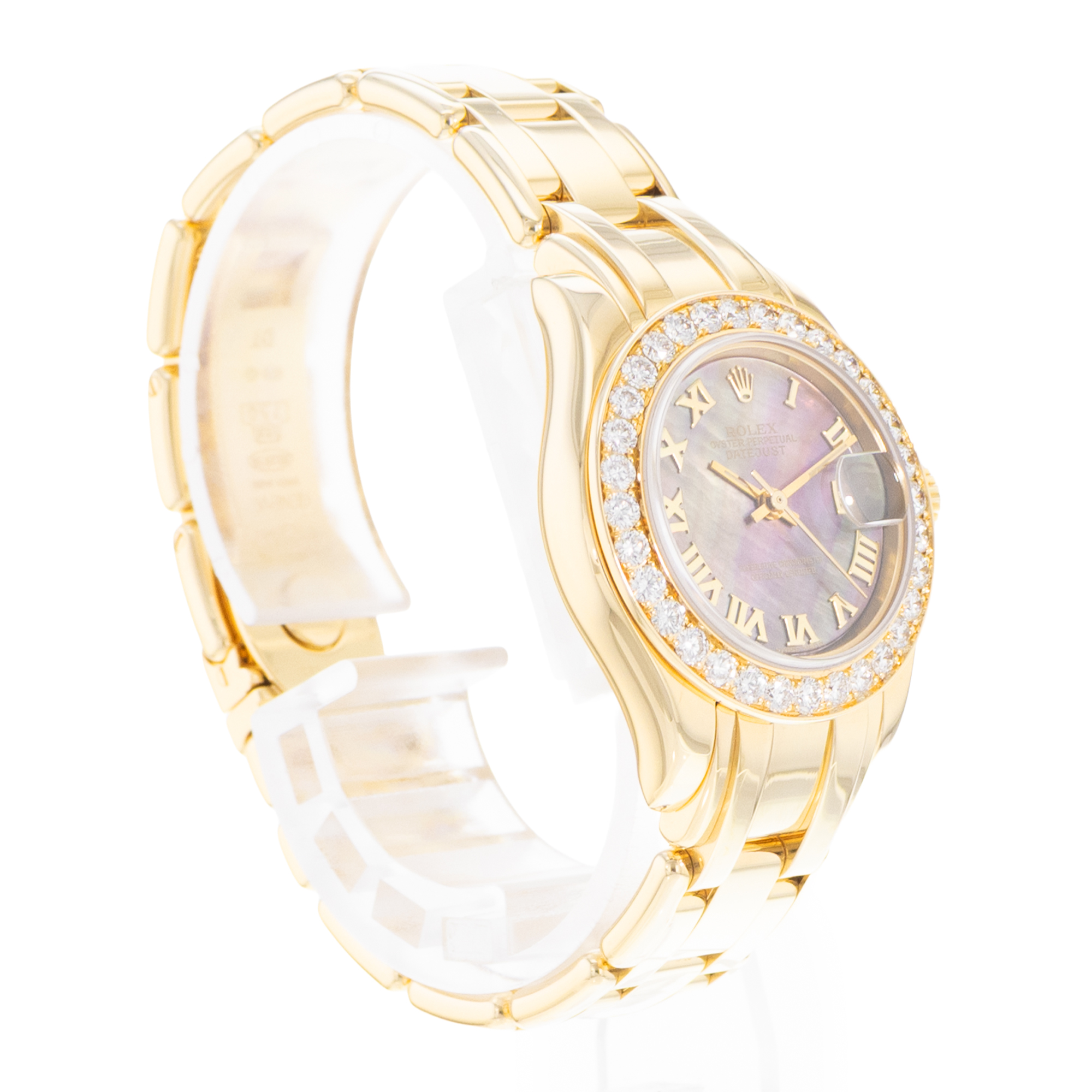 Rolex Pearlmaster 80298 29mm Mop Diamonds Yellow Gold Ladies Watch thumbnail 5