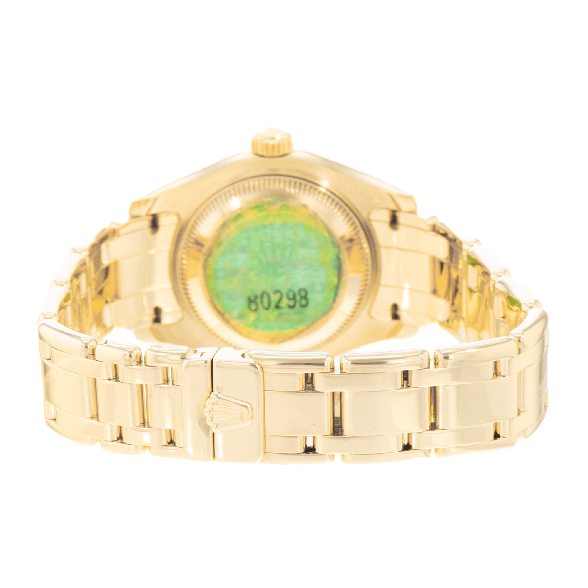 Rolex Pearlmaster 80298 29mm Mop Diamonds Yellow Gold Ladies Watch thumbnail 7