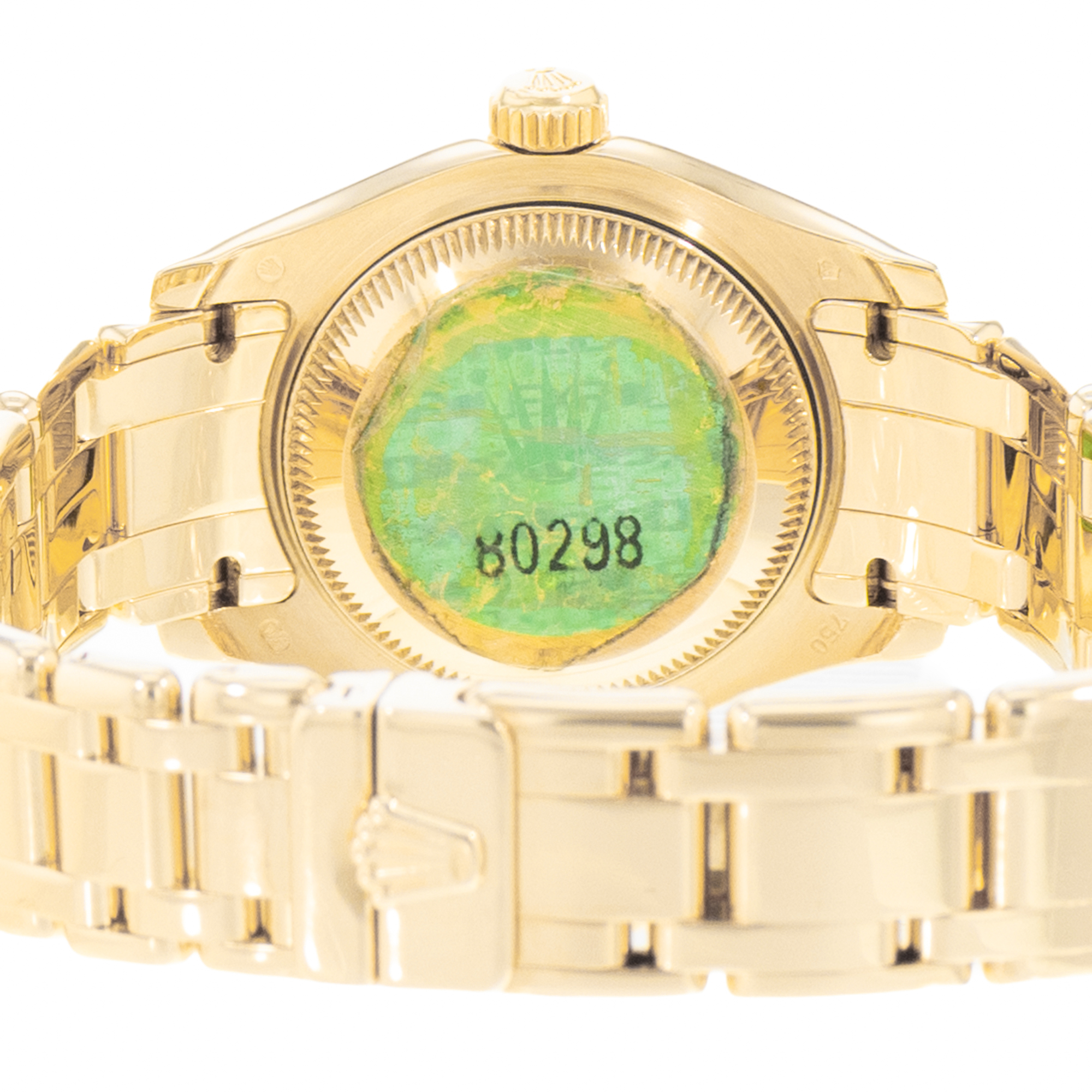 Rolex Pearlmaster 80298 29mm Mop Diamonds Yellow Gold Ladies Watch thumbnail 8
