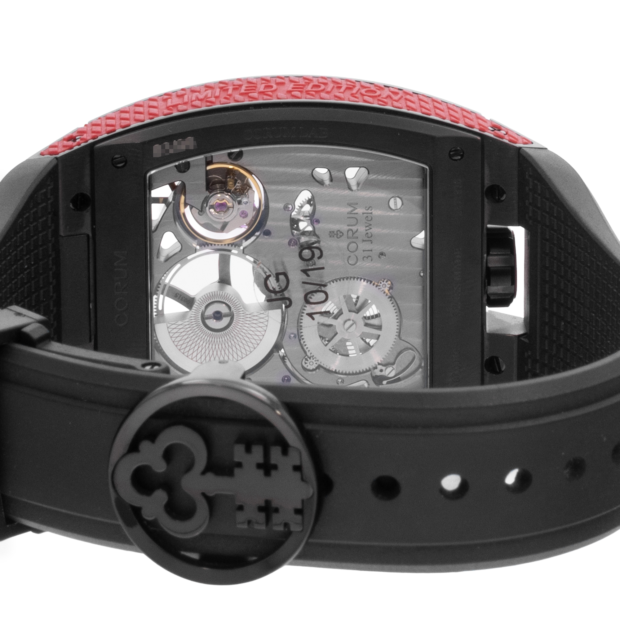 Corum Lab 01 Z1410/03860 40mm Skeleton Titanium Black DLC Mens Watch Box Card thumbnail 9