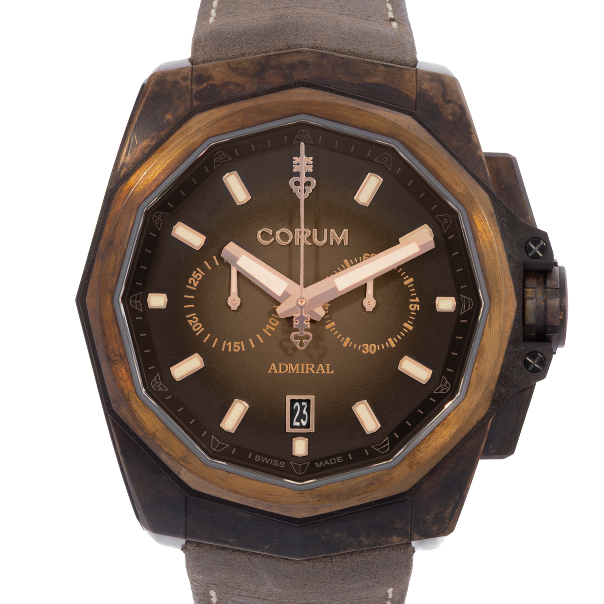 Corum Admiral AC1-45 116.200.53/0F62 BR01 Brown Dial Bronze Mens Watch Box Card thumbnail 1