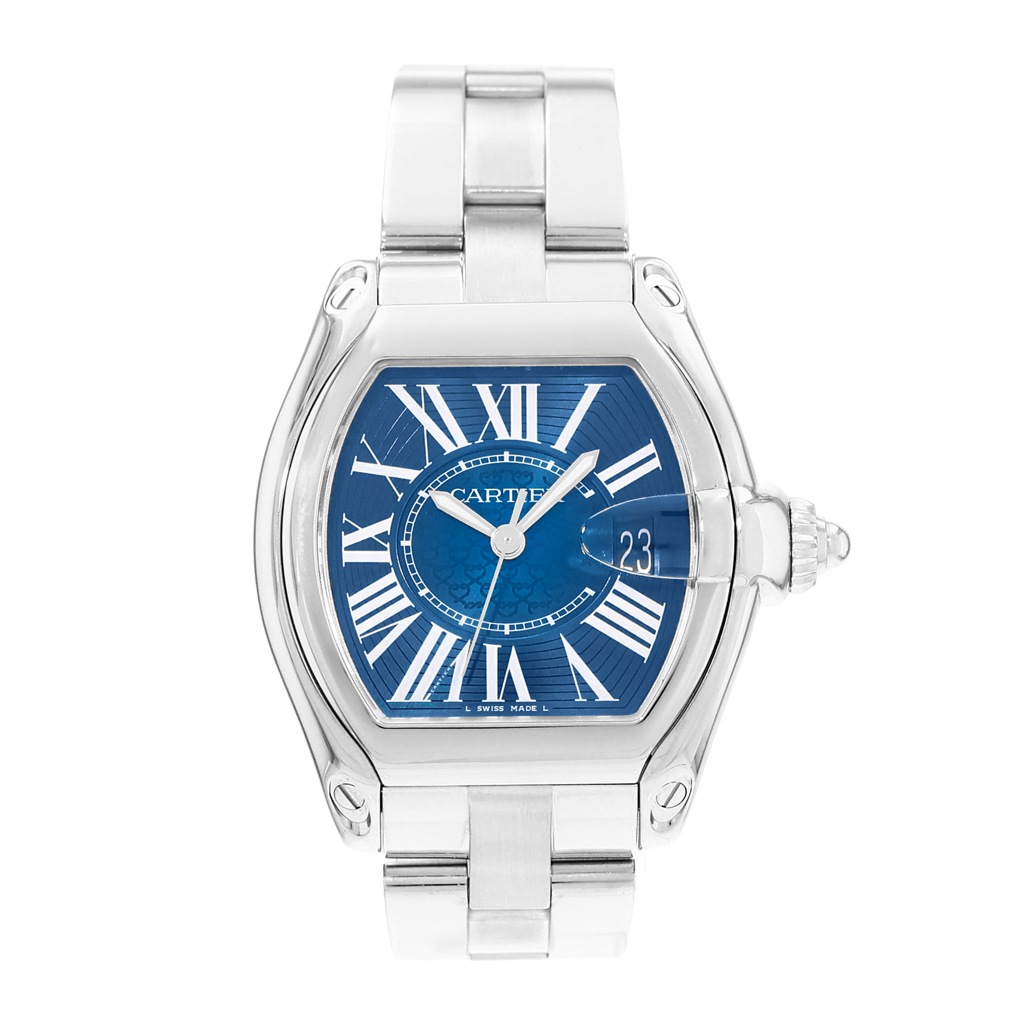 Cartier Roadster W6206012 3179 40mm Blue Dial Steel Mens Watch thumbnail 2
