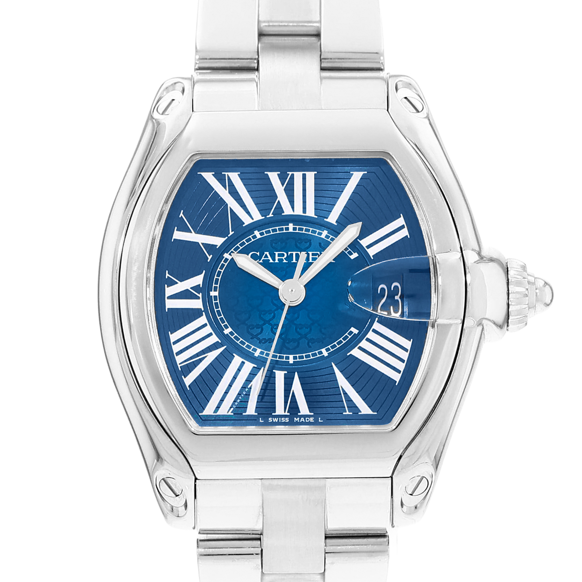 Cartier Roadster W6206012 3179 40mm Blue Dial Steel Mens Watch thumbnail 1