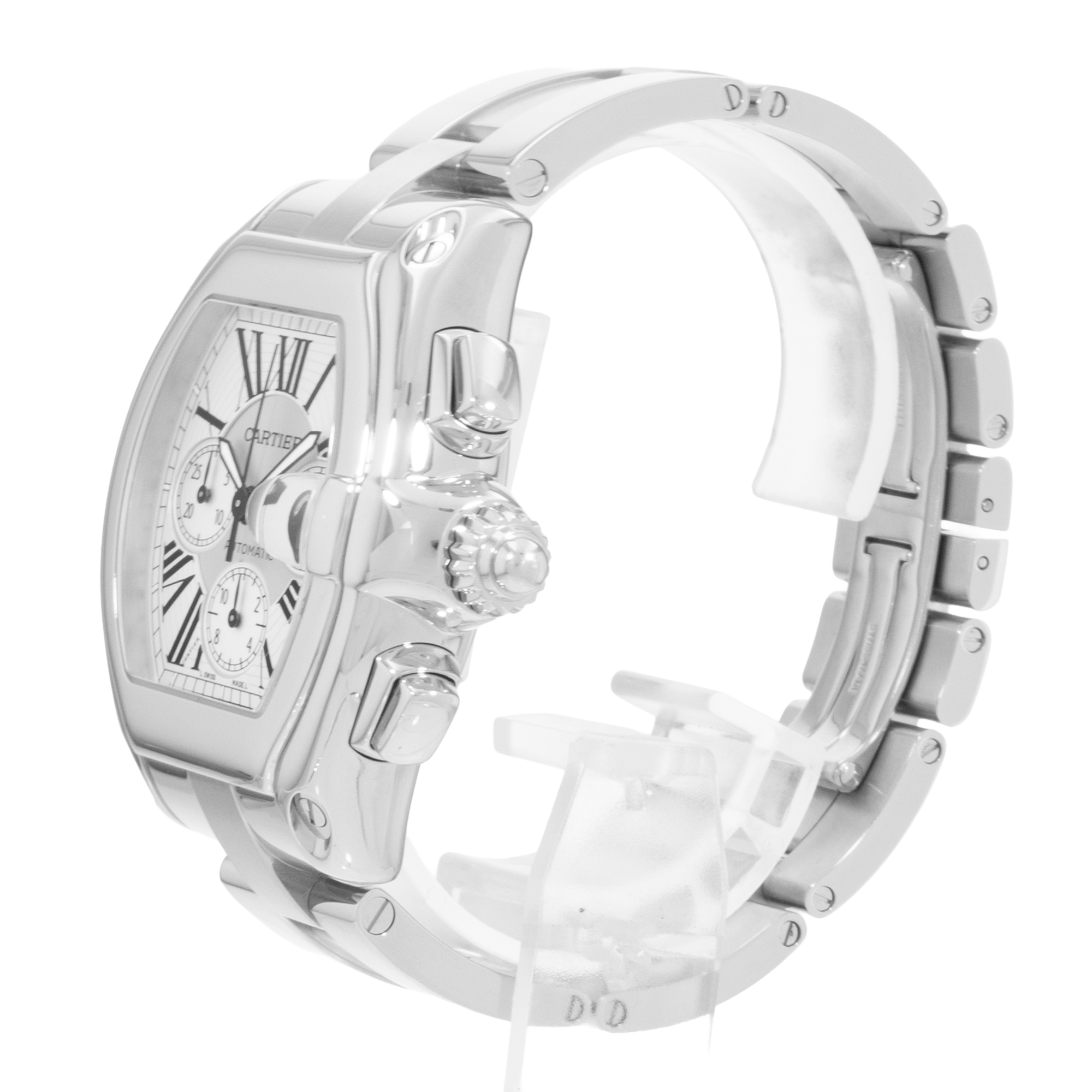 Cartier Roadster W62019X6 2618 43mm XL Silver Dial Steel Mens Mens Watch thumbnail 4