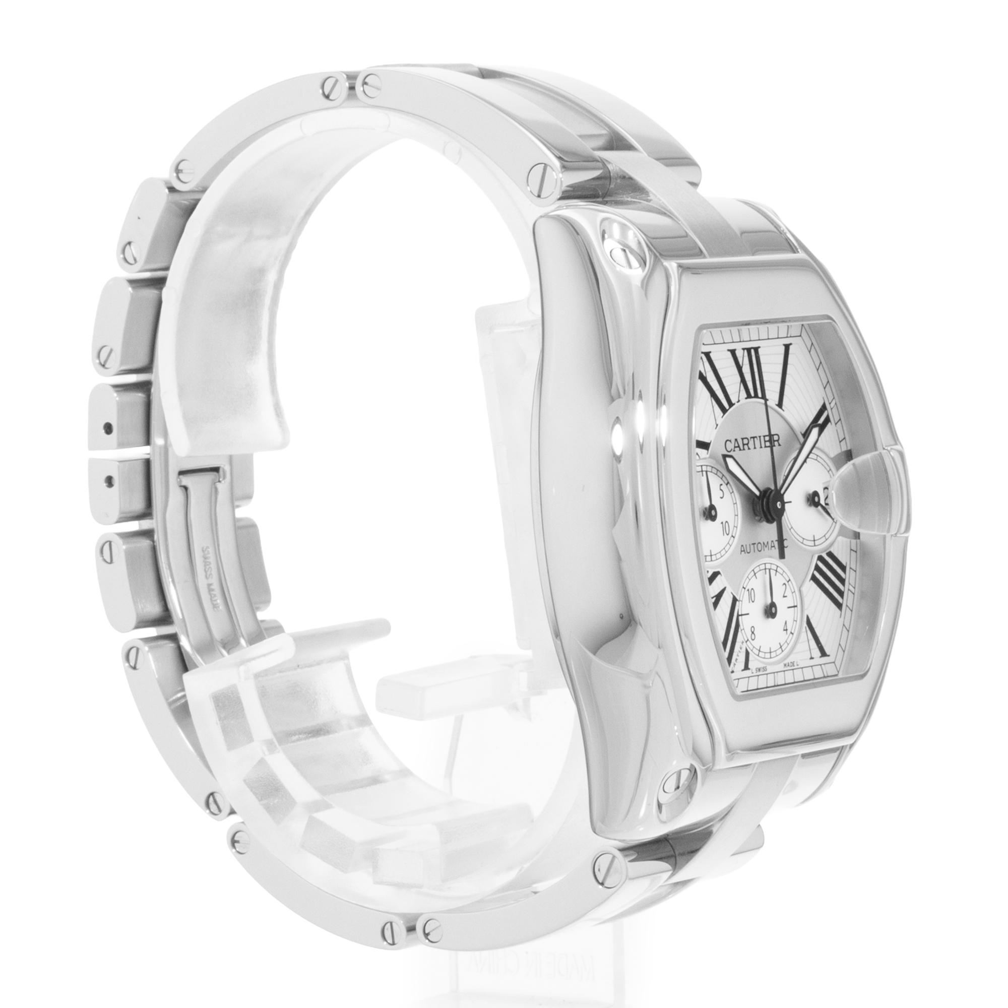 Cartier Roadster W62019X6 2618 43mm XL Silver Dial Steel Mens Mens Watch thumbnail 5
