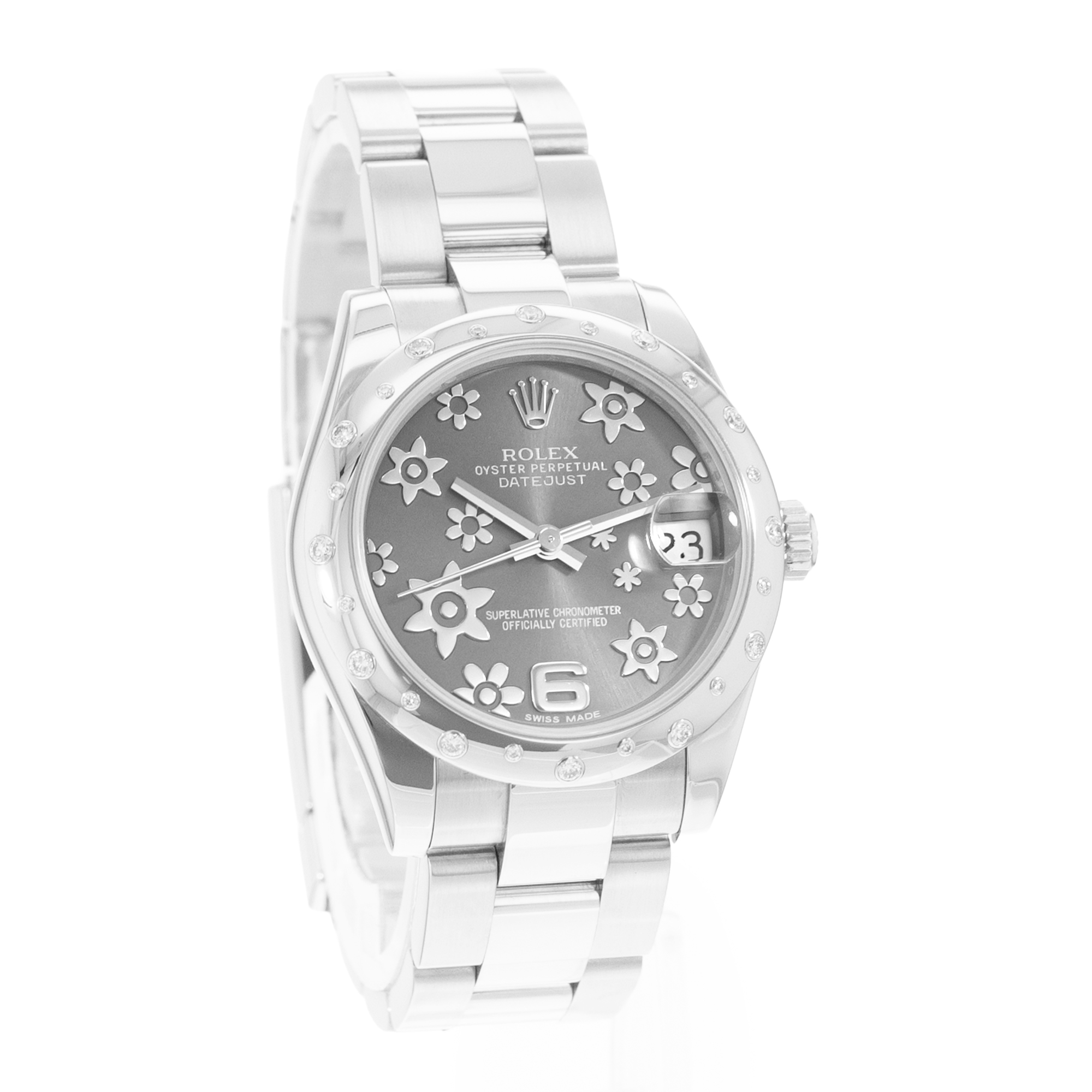 Rolex Datejust 31 178344 Silver Floral Steel Diamonds Ladies Watch Card thumbnail 7