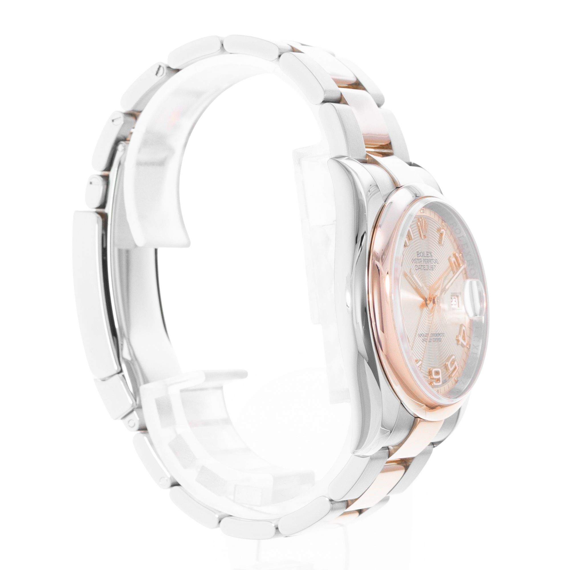 Rolex Datejust 36 116201 Pink Arabic Dial Steel Rose Gold Mens Watch Card thumbnail 6