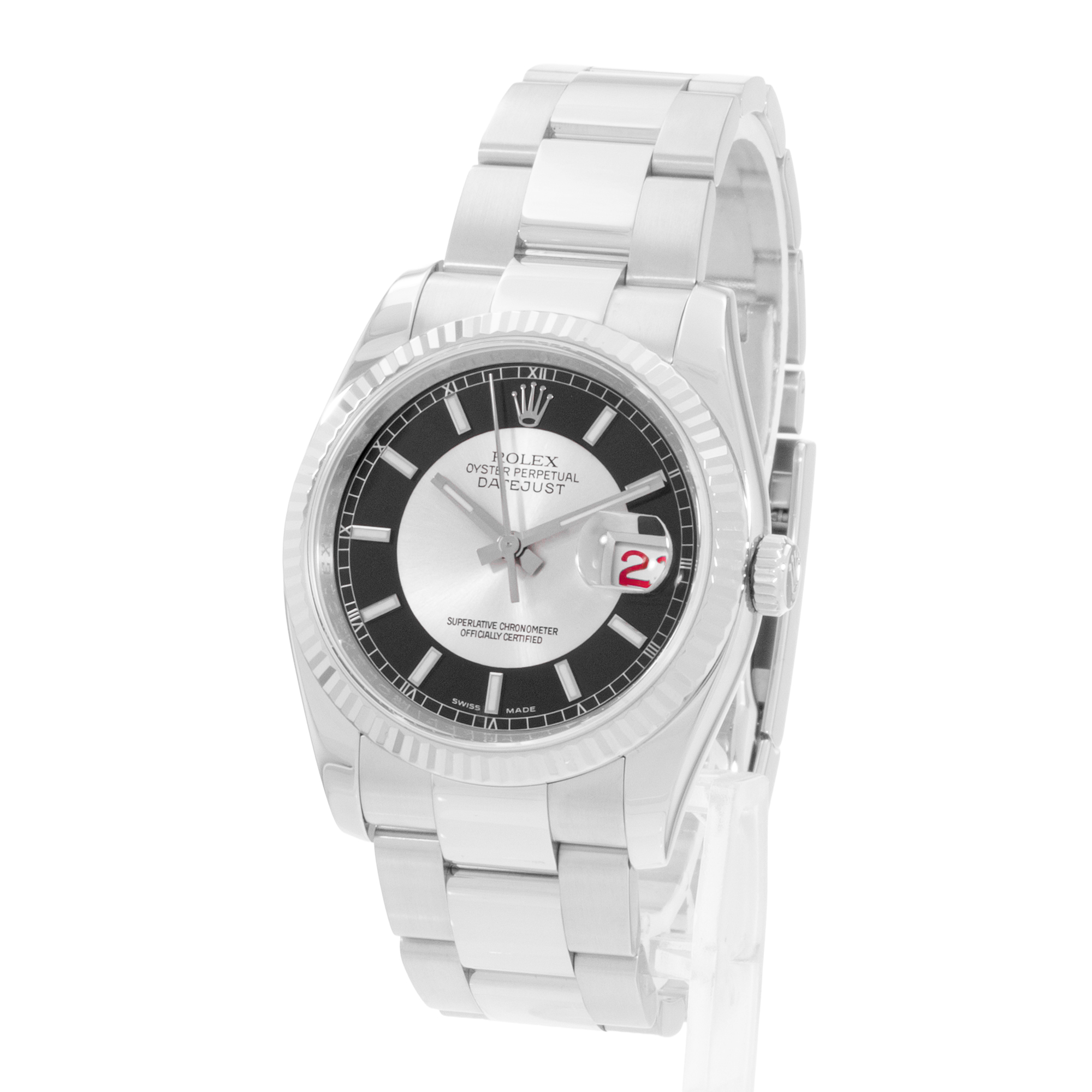 Rolex Datejust 36 116234 Tuxedo Black Silver Oyster Mens Watch Card thumbnail 4