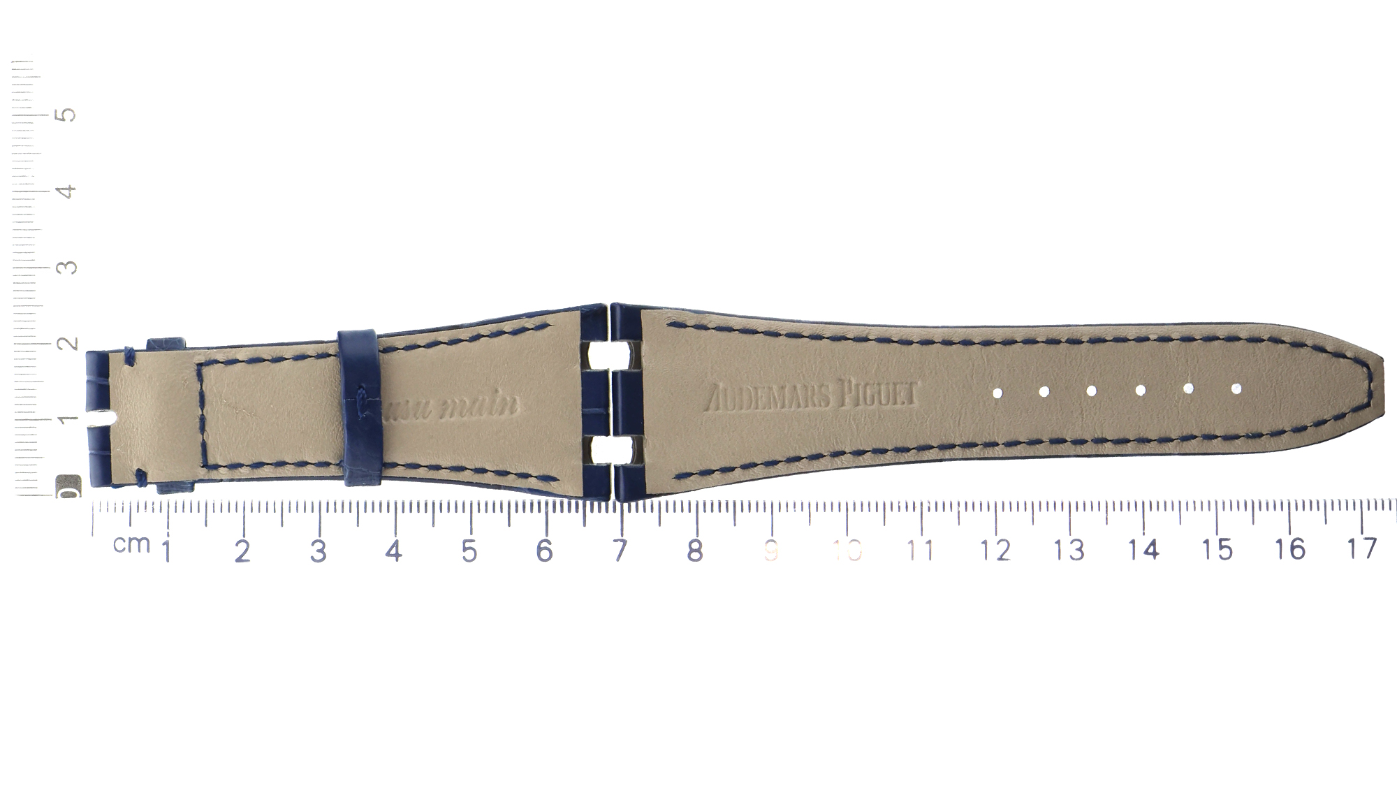 Unworn factory Audemars Piguet blue leather strap 26.5x18mm thumbnail 3