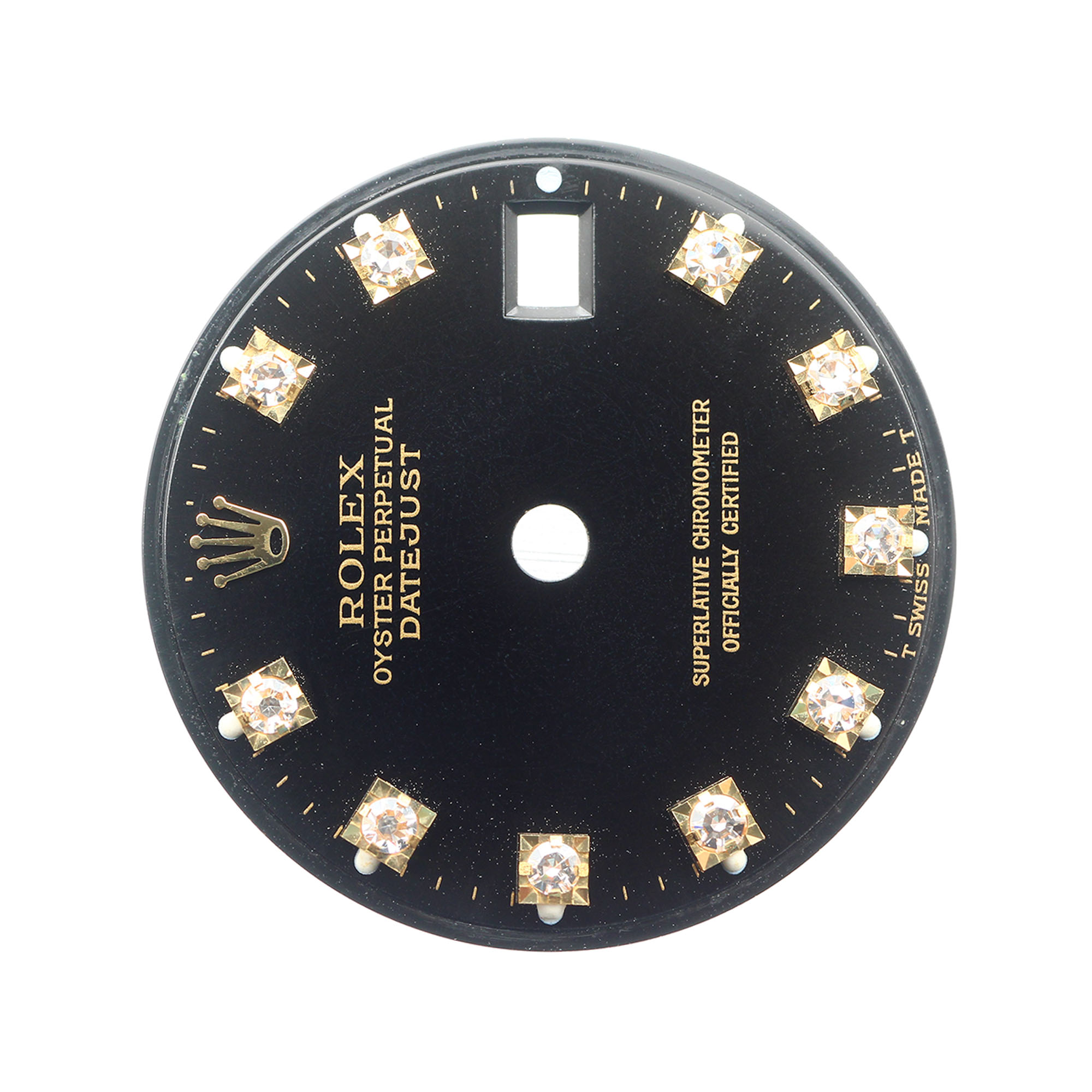 Black dial 10 factory diamonds for Rolex Datejust 26 or 29mm Black thumbnail 2