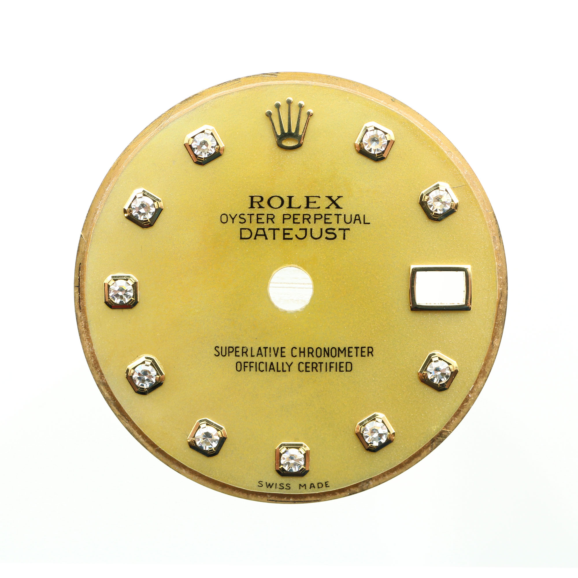 yellow gold dust MOP dial 10 factory diamonds for Rolex Datejust 26 or 29mm thumbnail 1