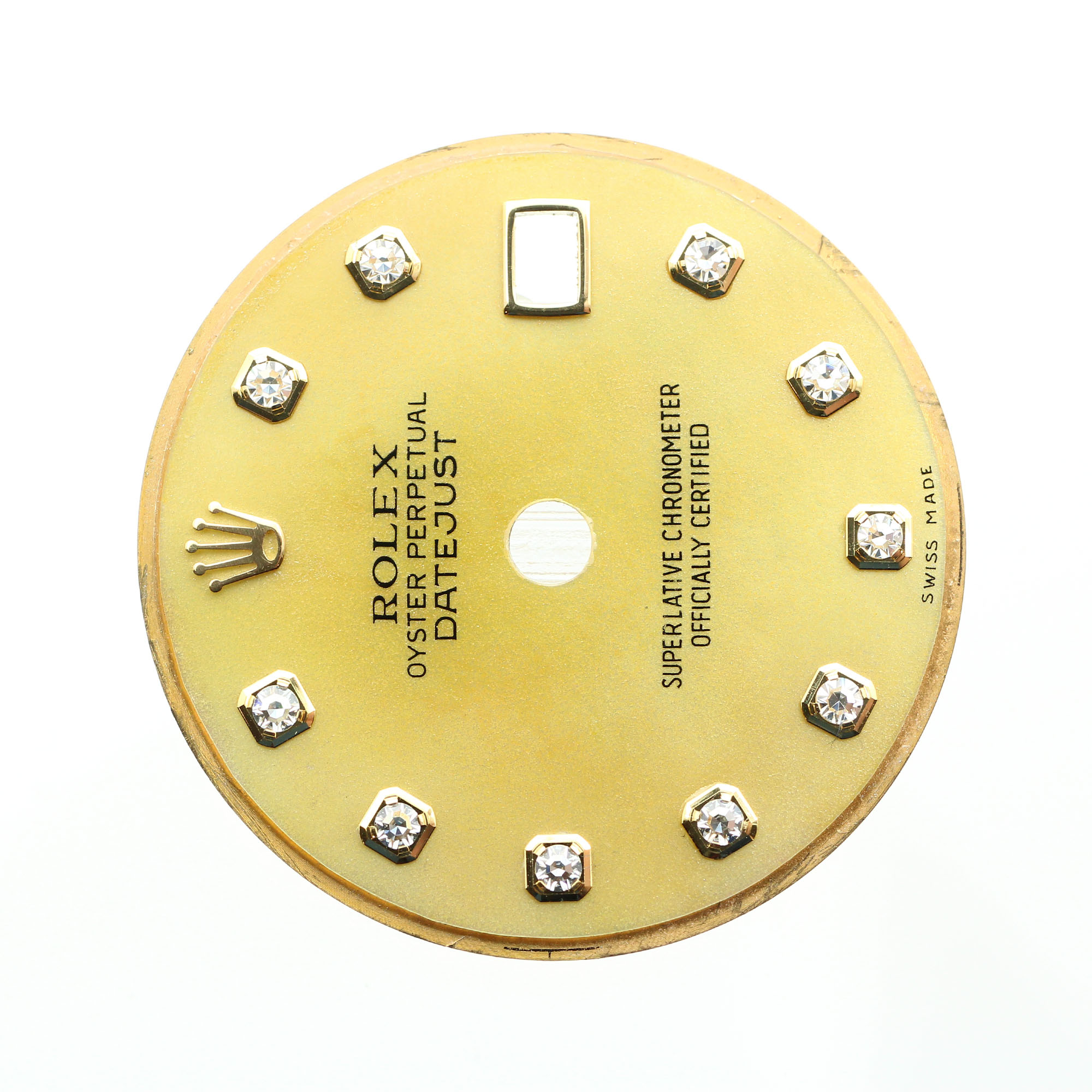 yellow gold dust MOP dial 10 factory diamonds for Rolex Datejust 26 or 29mm thumbnail 2